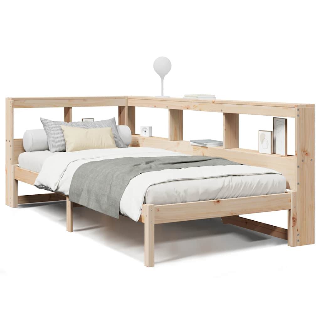 Bookcase Bed without Mattress 90x200 cm Solid Wood Pine