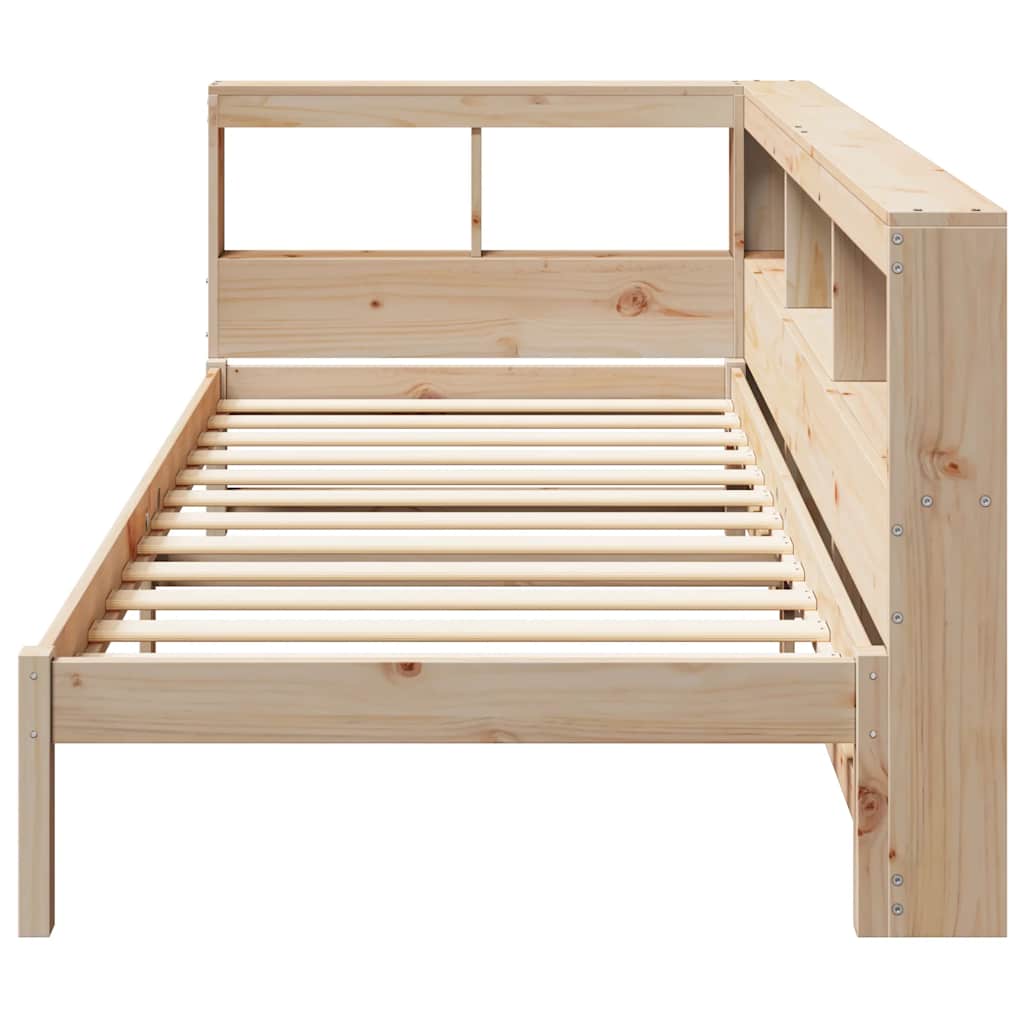 Bookcase Bed without Mattress 90x200 cm Solid Wood Pine