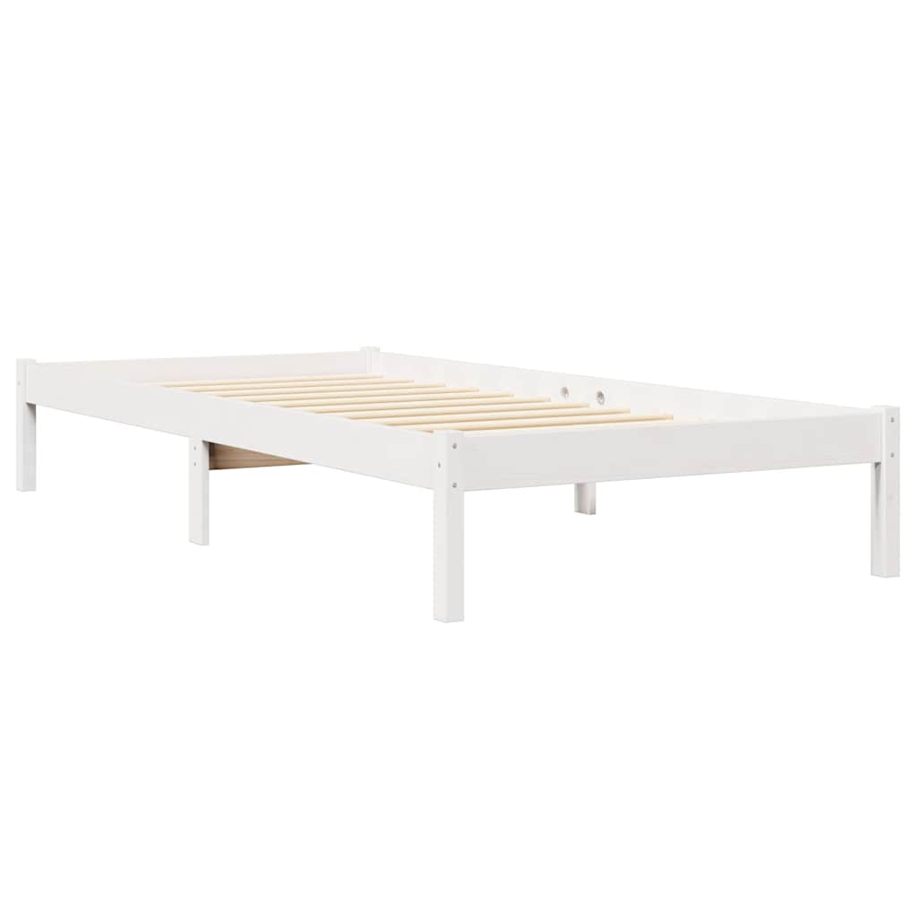 Bookcase Bed without Mattress White 90x200 cm Solid Wood Pine