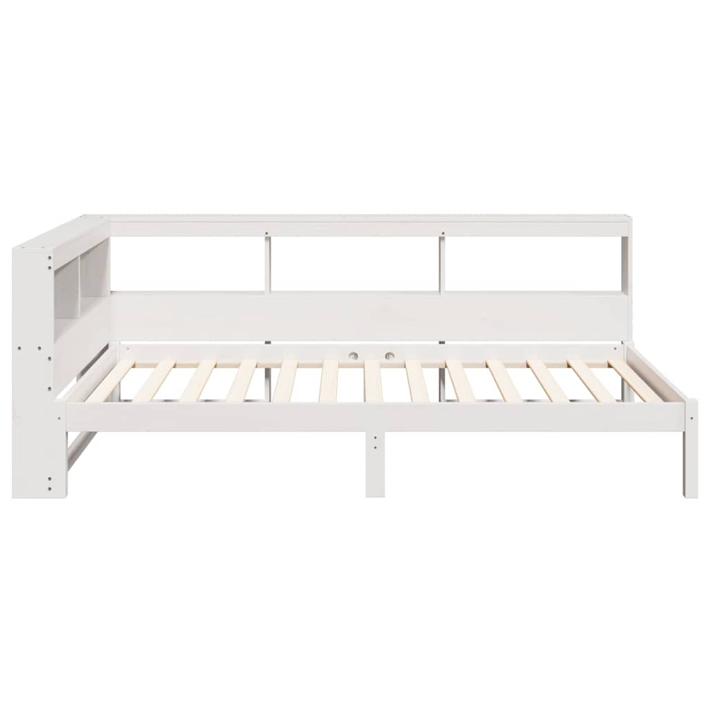 Bookcase Bed without Mattress White 90x200 cm Solid Wood Pine