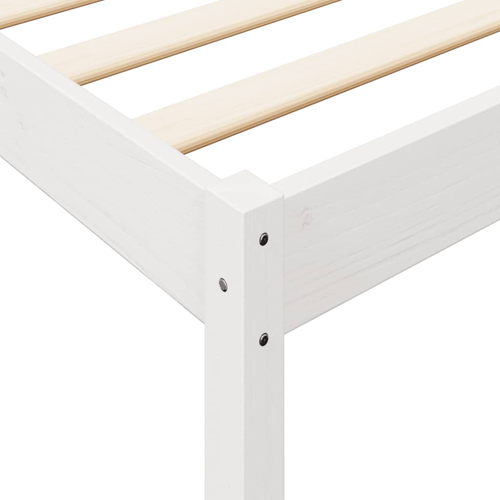 Bookcase Bed without Mattress White 90x200 cm Solid Wood Pine
