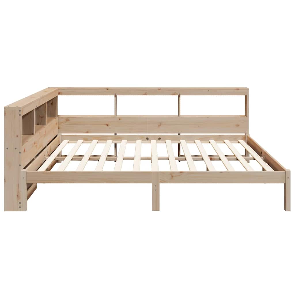 Bookcase Bed without Mattress 140x190 cm Solid Wood Pine
