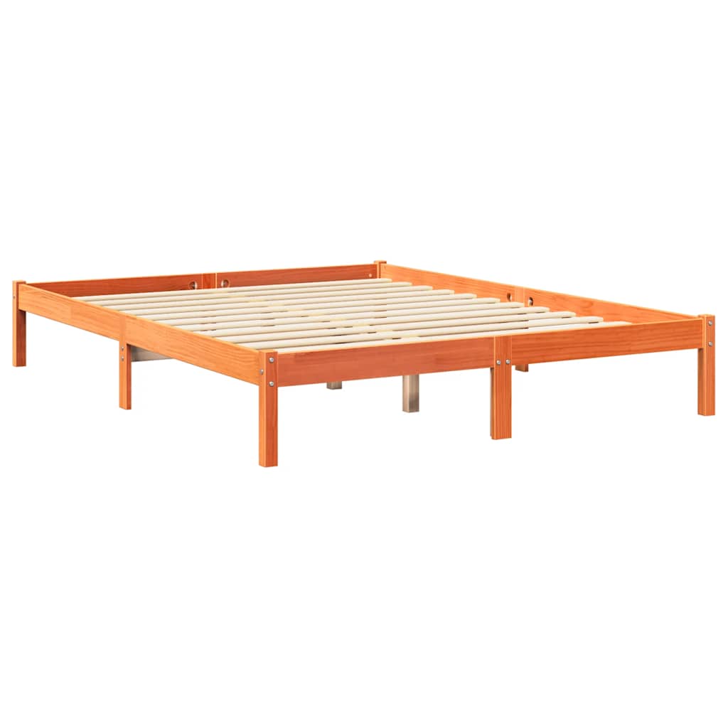 Bookcase Bed without Mattress Wax Brown 140x190 cm Solid Wood Pine
