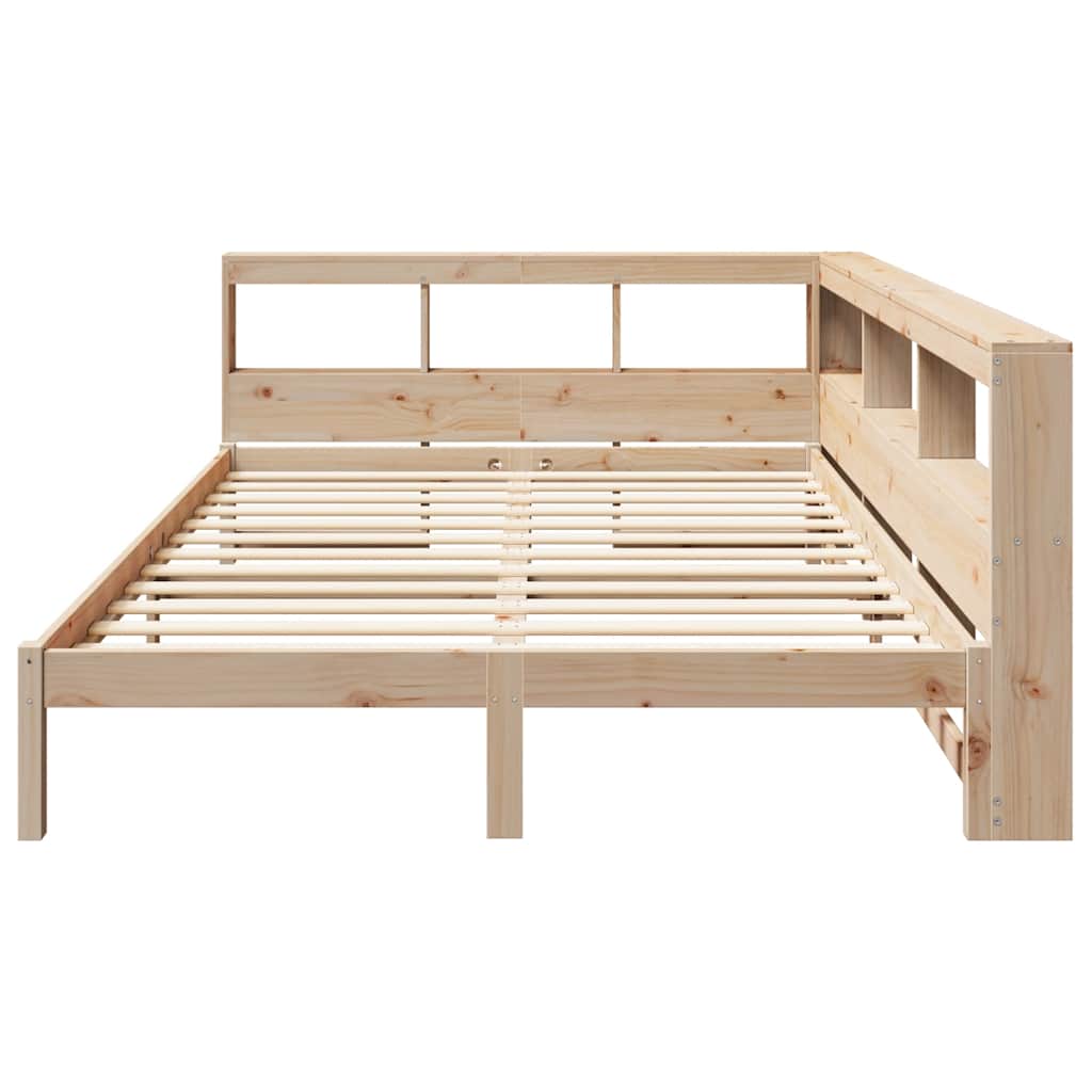 Bookcase Bed without Mattress 135x190 cm Solid Wood Pine