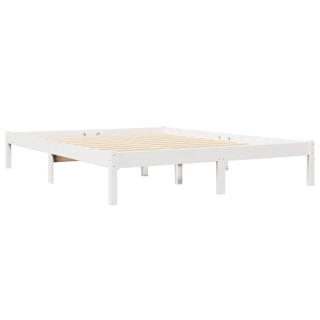 Bookcase Bed without Mattress White 135x190 cm Solid Wood Pine