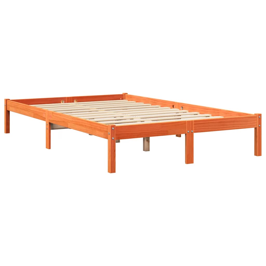 Bookcase Bed without Mattress Wax Brown 120x190 cm Solid Wood Pine