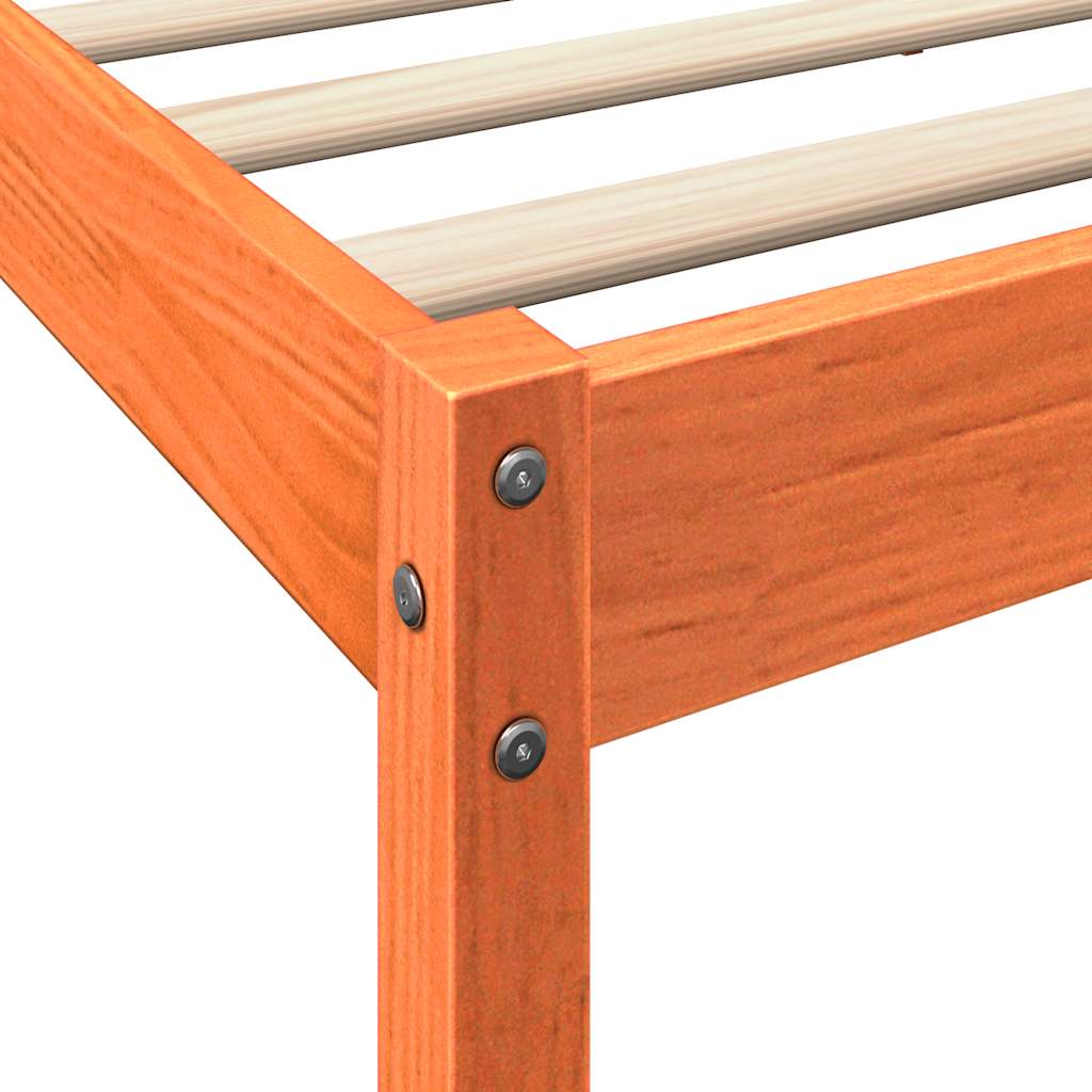 Bookcase Bed without Mattress Wax Brown 120x190 cm Solid Wood Pine