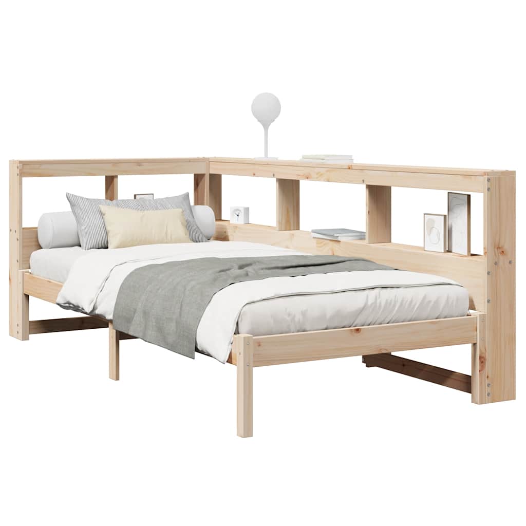 Bookcase Bed without Mattress 90x190 cm Solid Wood Pine