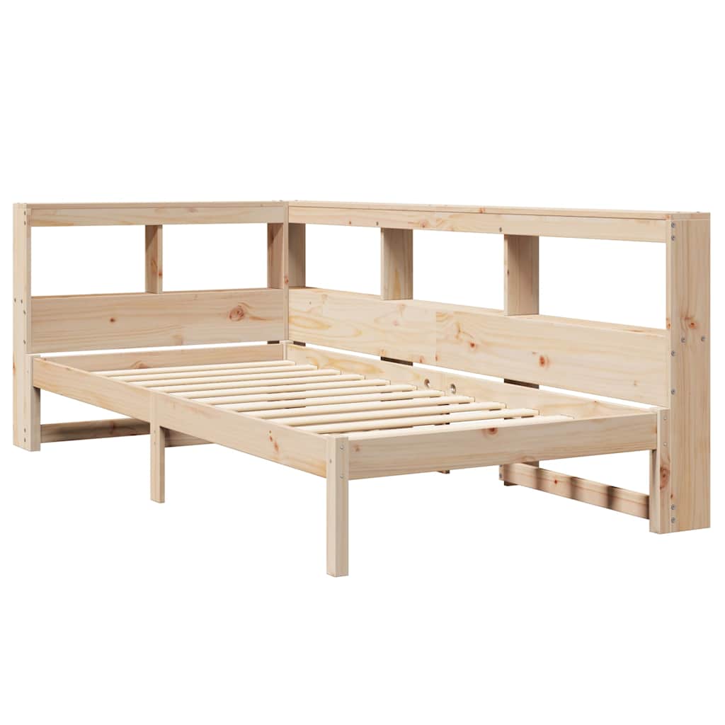 Bookcase Bed without Mattress 75x190 cm Solid Wood Pine