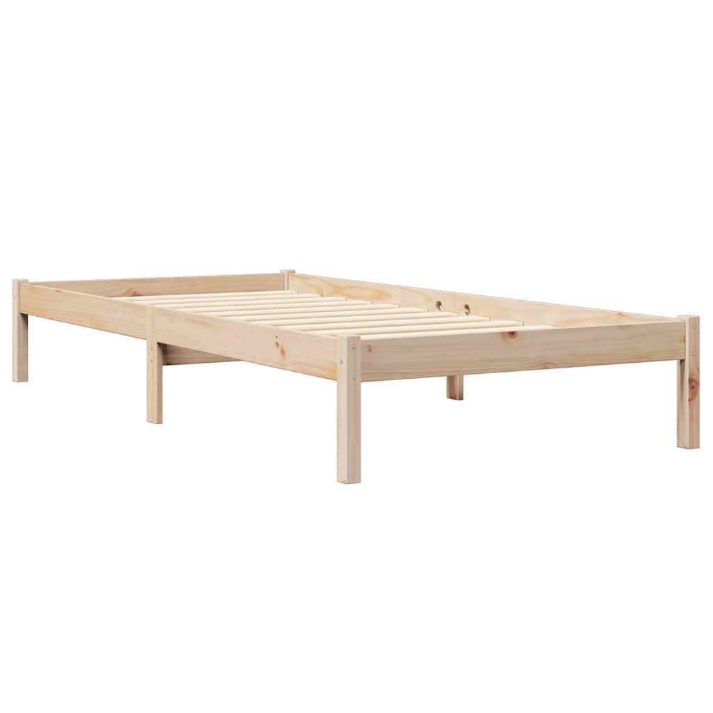 Bookcase Bed without Mattress 75x190 cm Solid Wood Pine