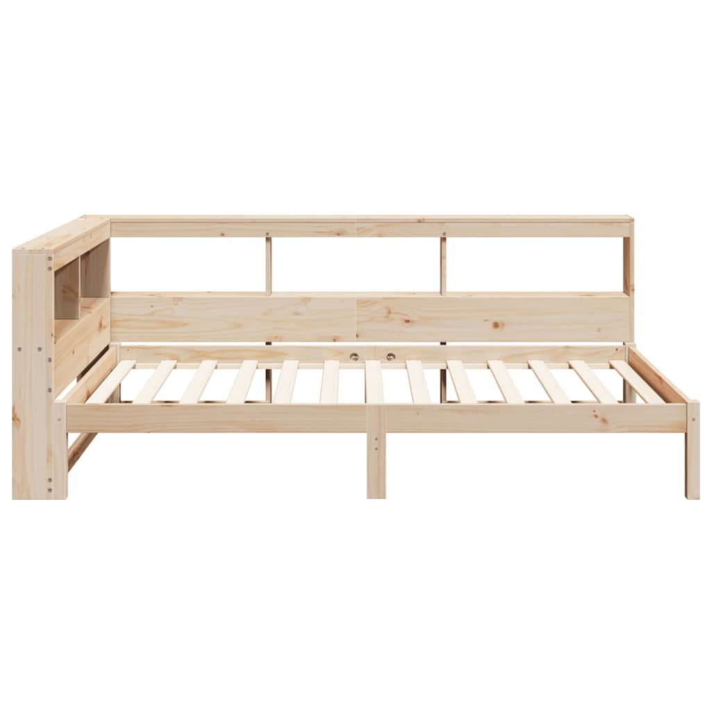 Bookcase Bed without Mattress 75x190 cm Solid Wood Pine