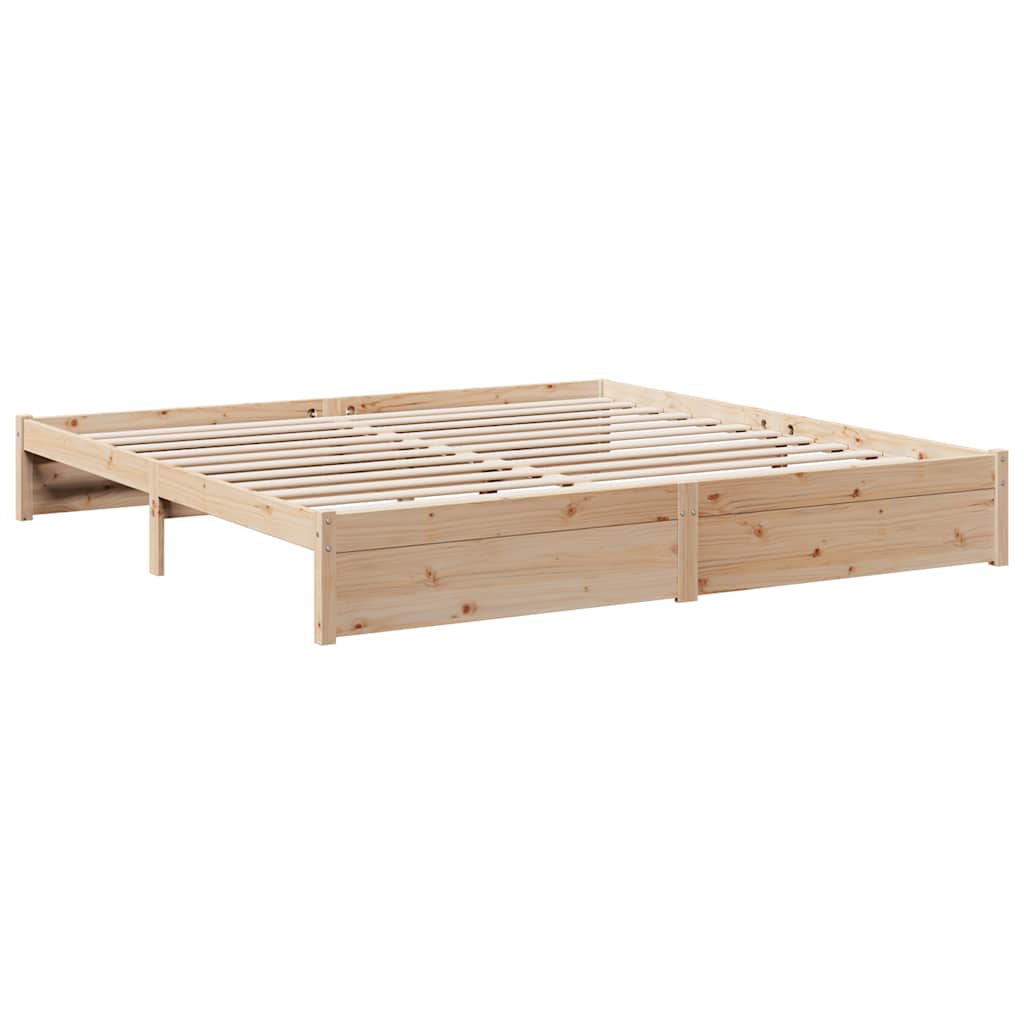 Bookcase Bed without Mattress 200x200 cm Solid Wood Pine