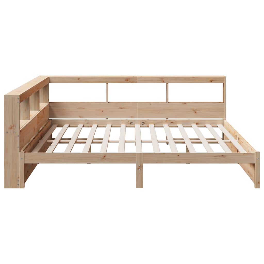Bookcase Bed without Mattress 200x200 cm Solid Wood Pine