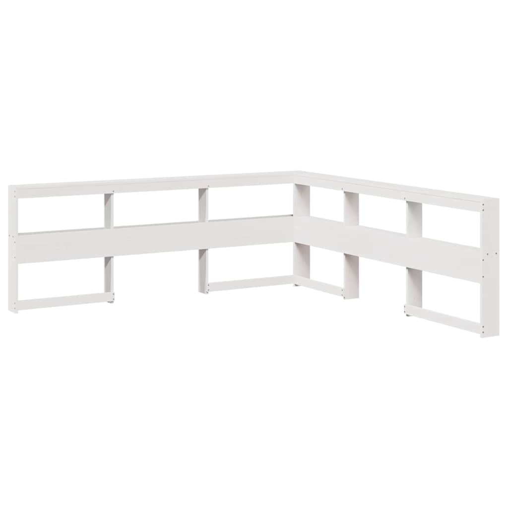 Bookcase Bed without Mattress White 200x200 cm Solid Wood Pine