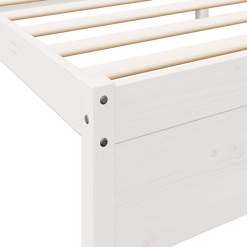 Bookcase Bed without Mattress White 200x200 cm Solid Wood Pine