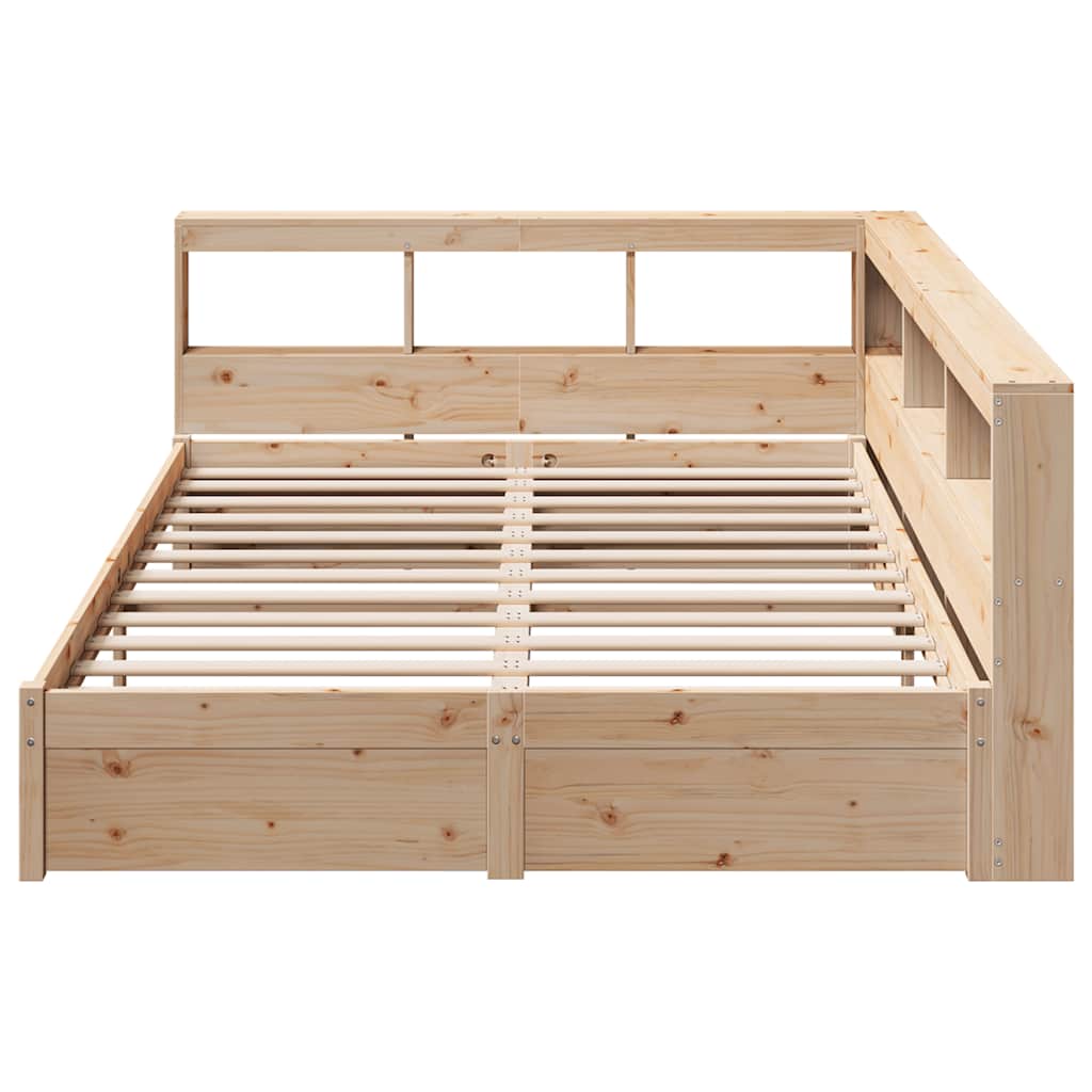 Bookcase Bed without Mattress 150x200 cm Solid Wood Pine