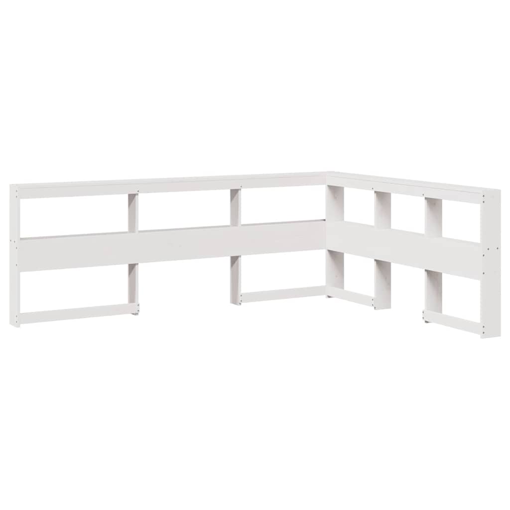Bookcase Bed without Mattress White 140x200 cm Solid Wood Pine