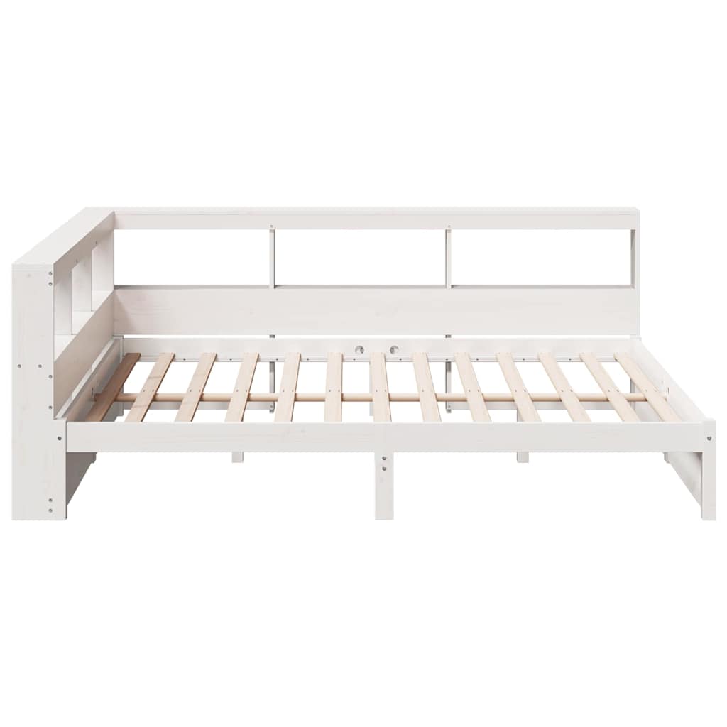 Bookcase Bed without Mattress White 140x200 cm Solid Wood Pine