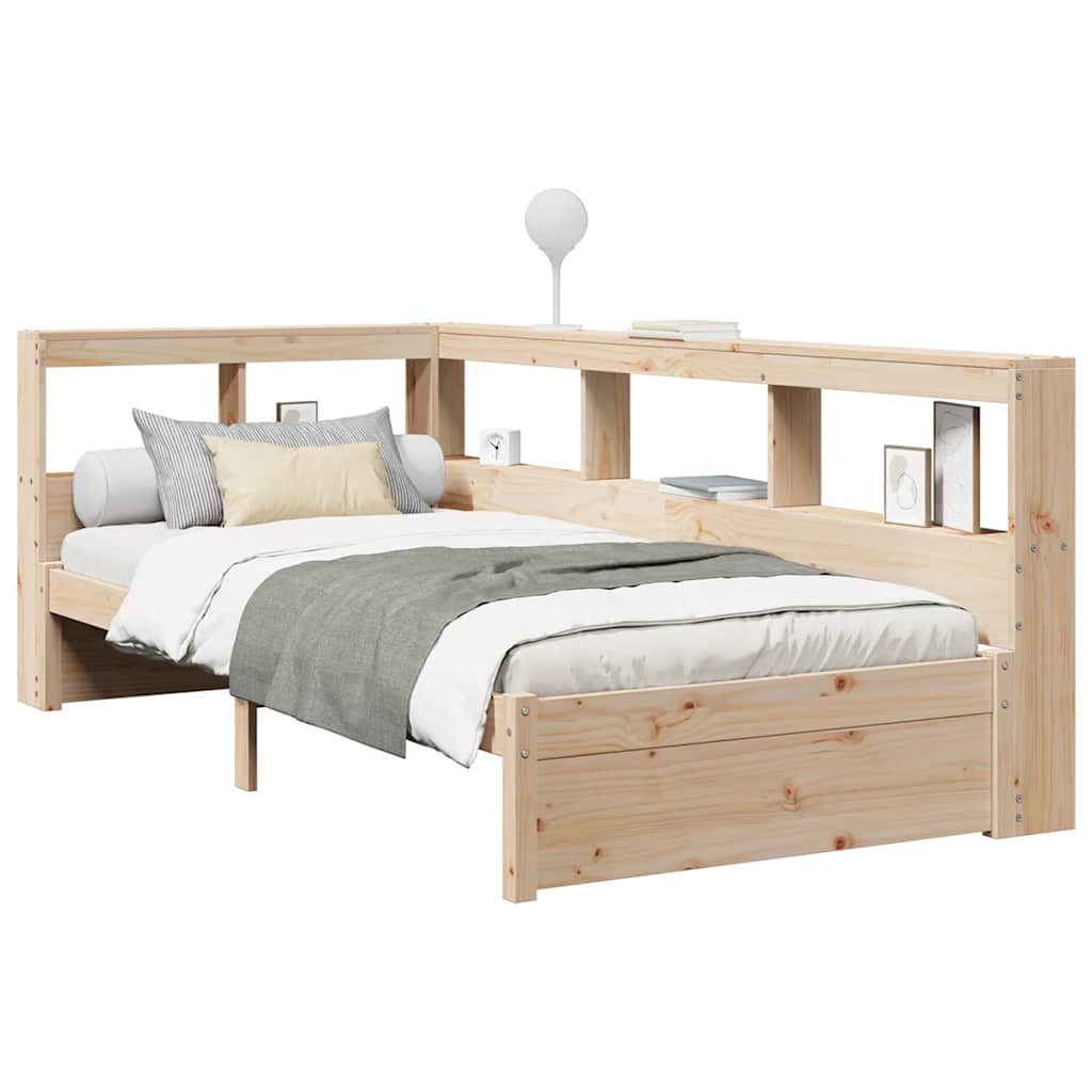 Bookcase Bed without Mattress 90x200 cm Solid Wood Pine
