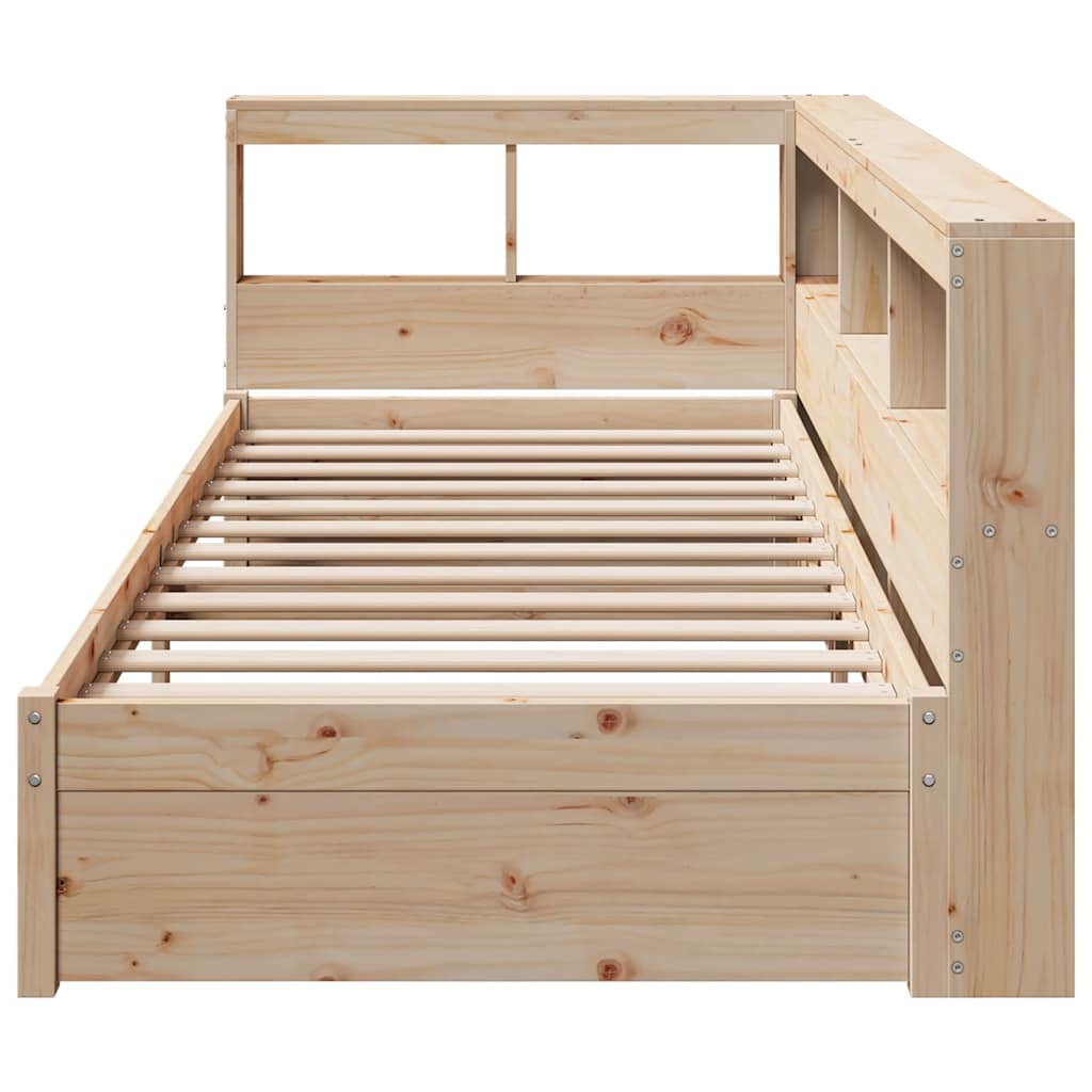 Bookcase Bed without Mattress 90x200 cm Solid Wood Pine