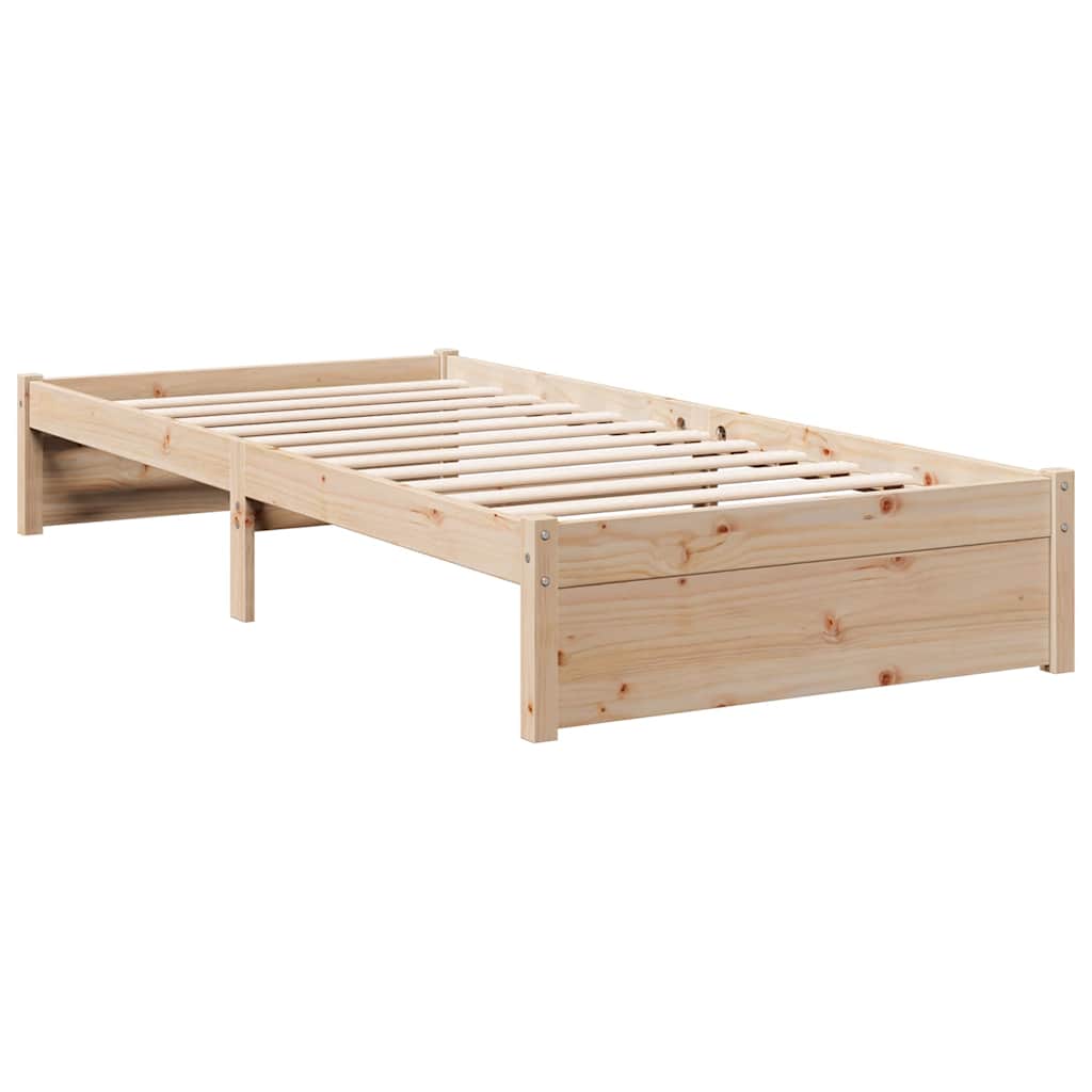 Bookcase Bed without Mattress 90x200 cm Solid Wood Pine