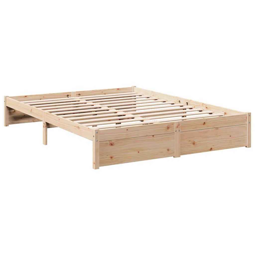Bookcase Bed without Mattress 140x190 cm Solid Wood Pine