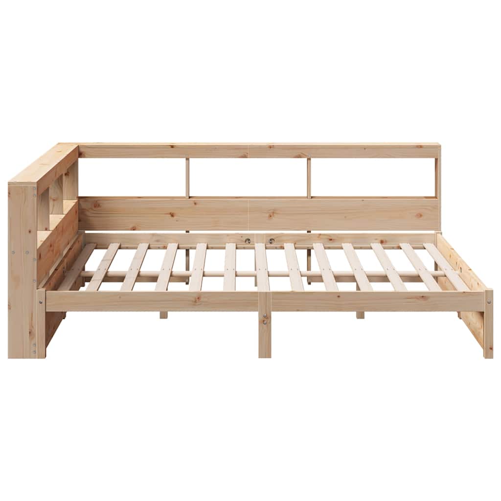 Bookcase Bed without Mattress 140x190 cm Solid Wood Pine