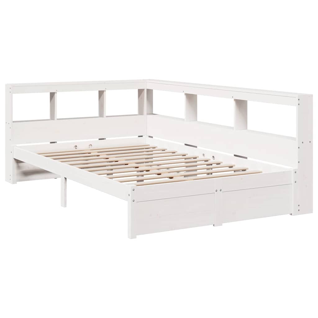 Bookcase Bed without Mattress White 90x190 cm Solid Wood Pine