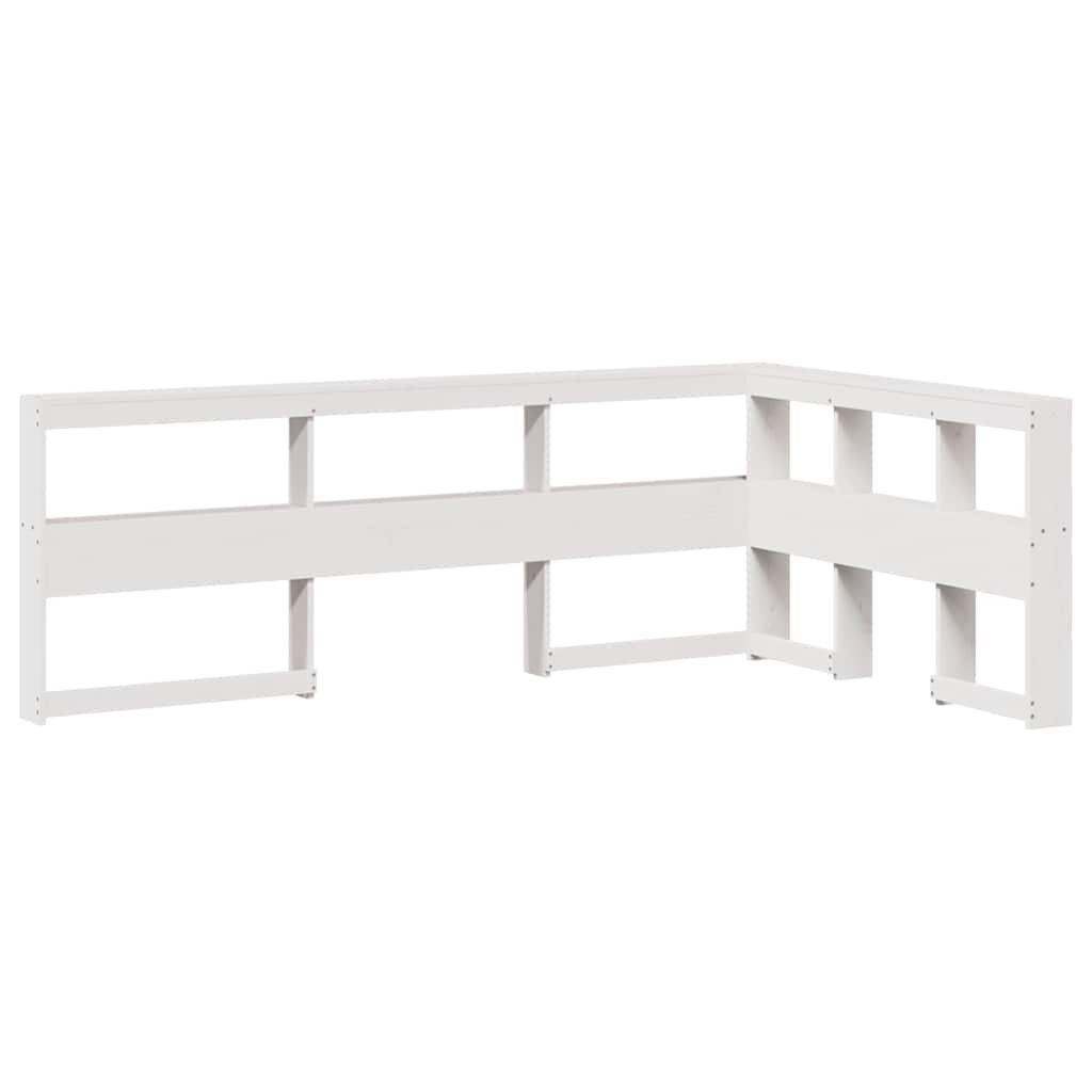 Bookcase Bed without Mattress White 90x190 cm Solid Wood Pine