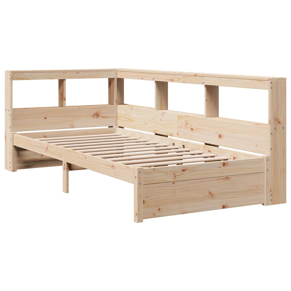 Bookcase Bed without Mattress 75x190 cm Solid Wood Pine