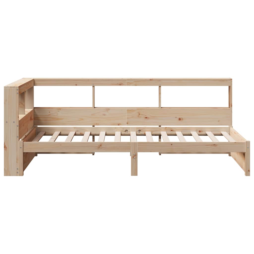 Bookcase Bed without Mattress 75x190 cm Solid Wood Pine