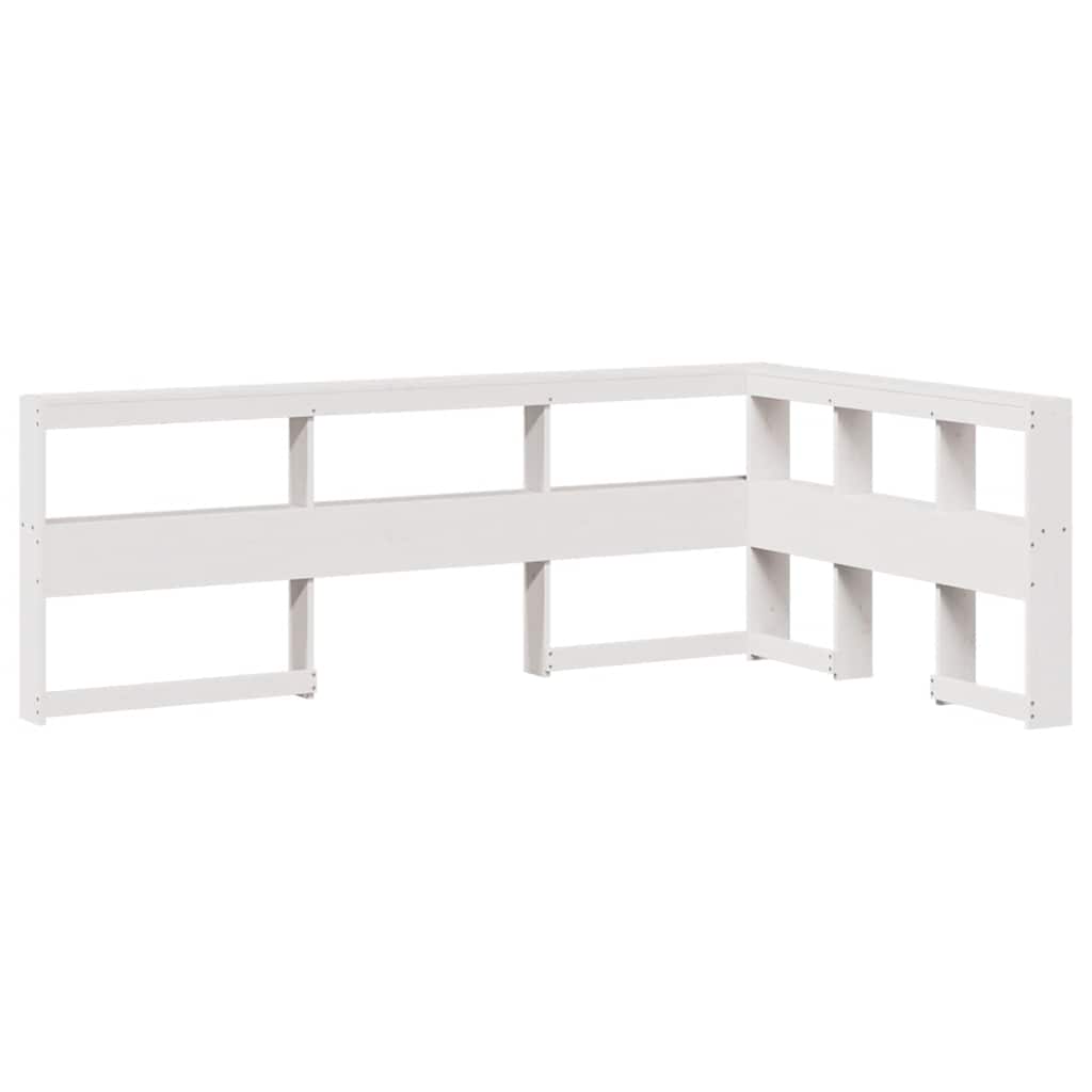 Bookcase Bed without Mattress White 160x200 cm Solid Wood Pine