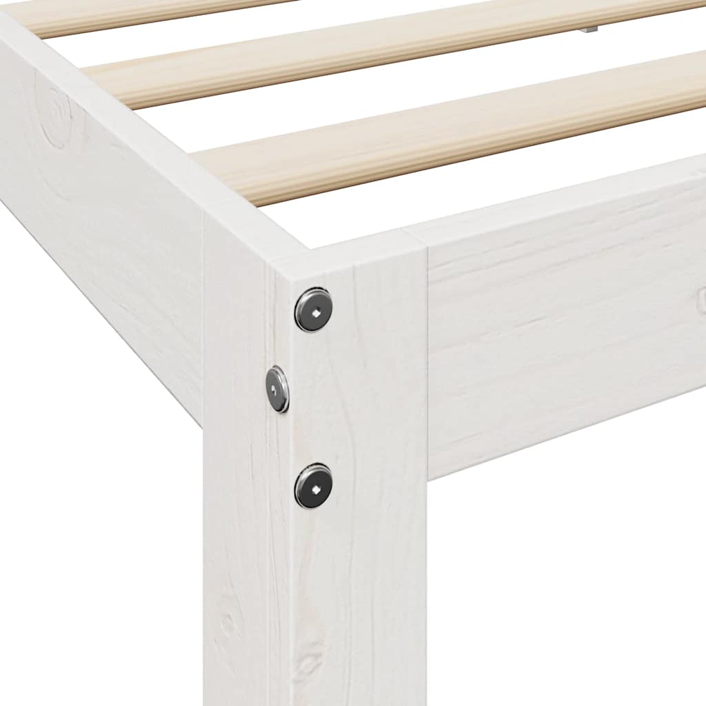 Bookcase Bed without Mattress White 160x200 cm Solid Wood Pine