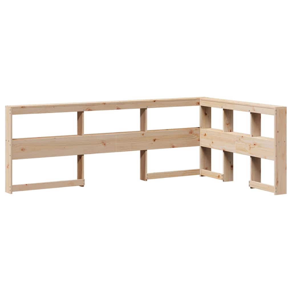 Bookcase Bed without Mattress 150x200 cm King Size Solid Wood Pine
