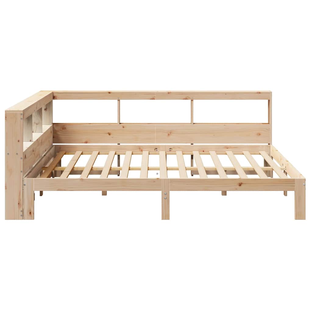 Bookcase Bed without Mattress 150x200 cm King Size Solid Wood Pine