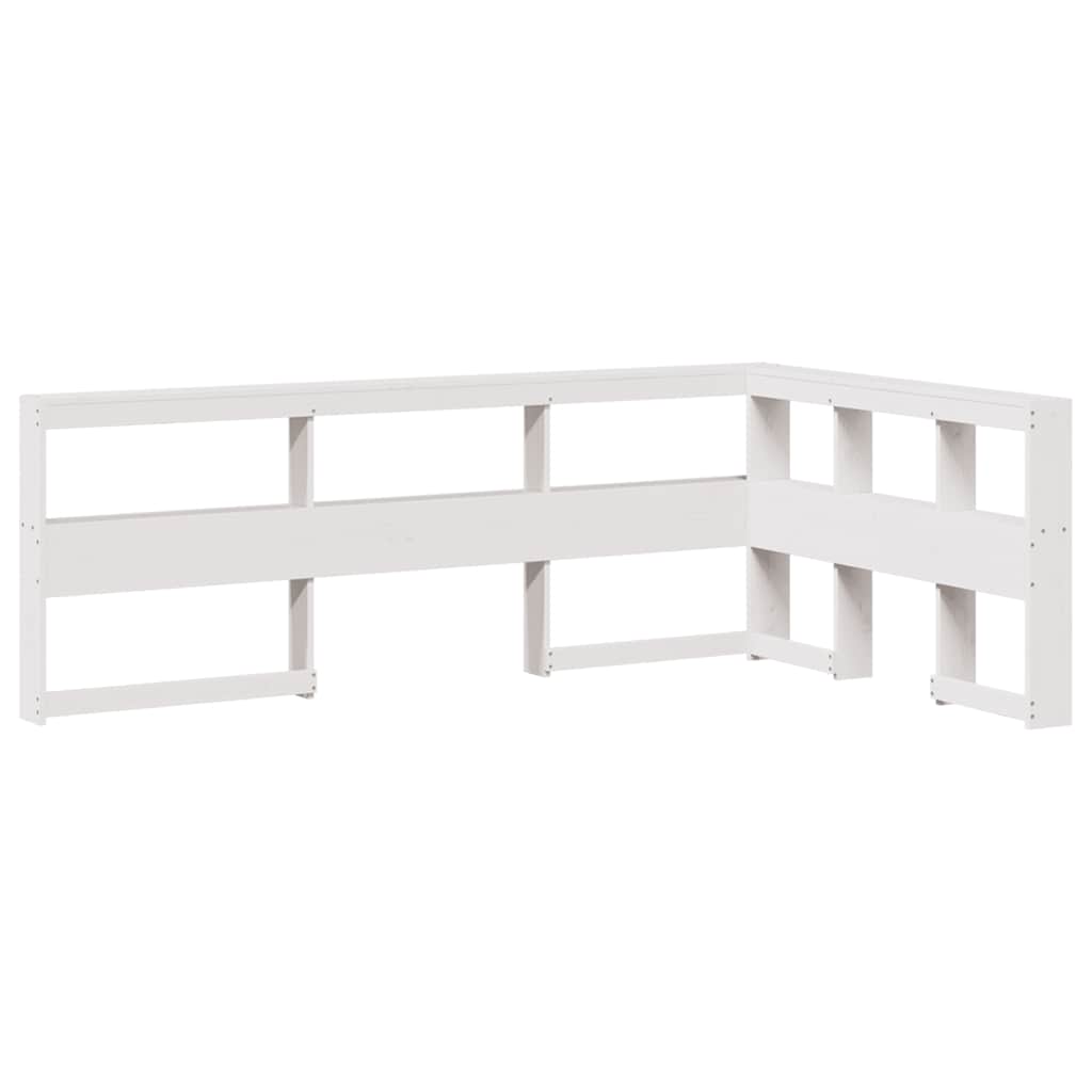 Bookcase Bed without Mattress White 140x200 cm Solid Wood Pine