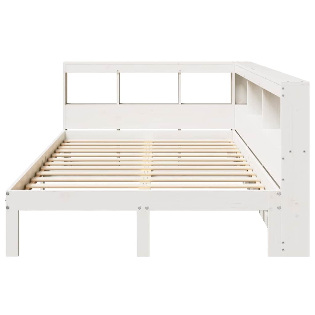 Bookcase Bed without Mattress White 120x200 cm Solid Wood Pine