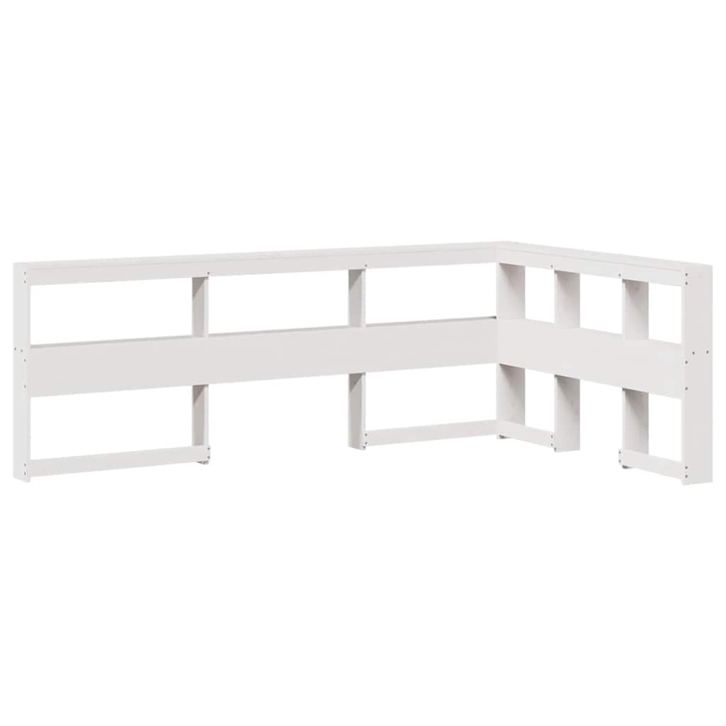 Bookcase Bed without Mattress White 120x200 cm Solid Wood Pine