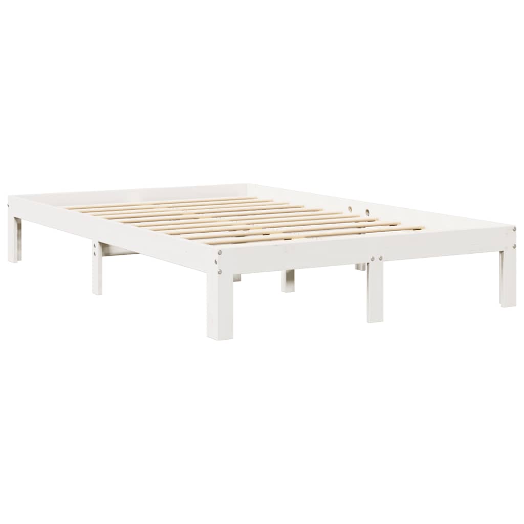 Bookcase Bed without Mattress White 120x200 cm Solid Wood Pine