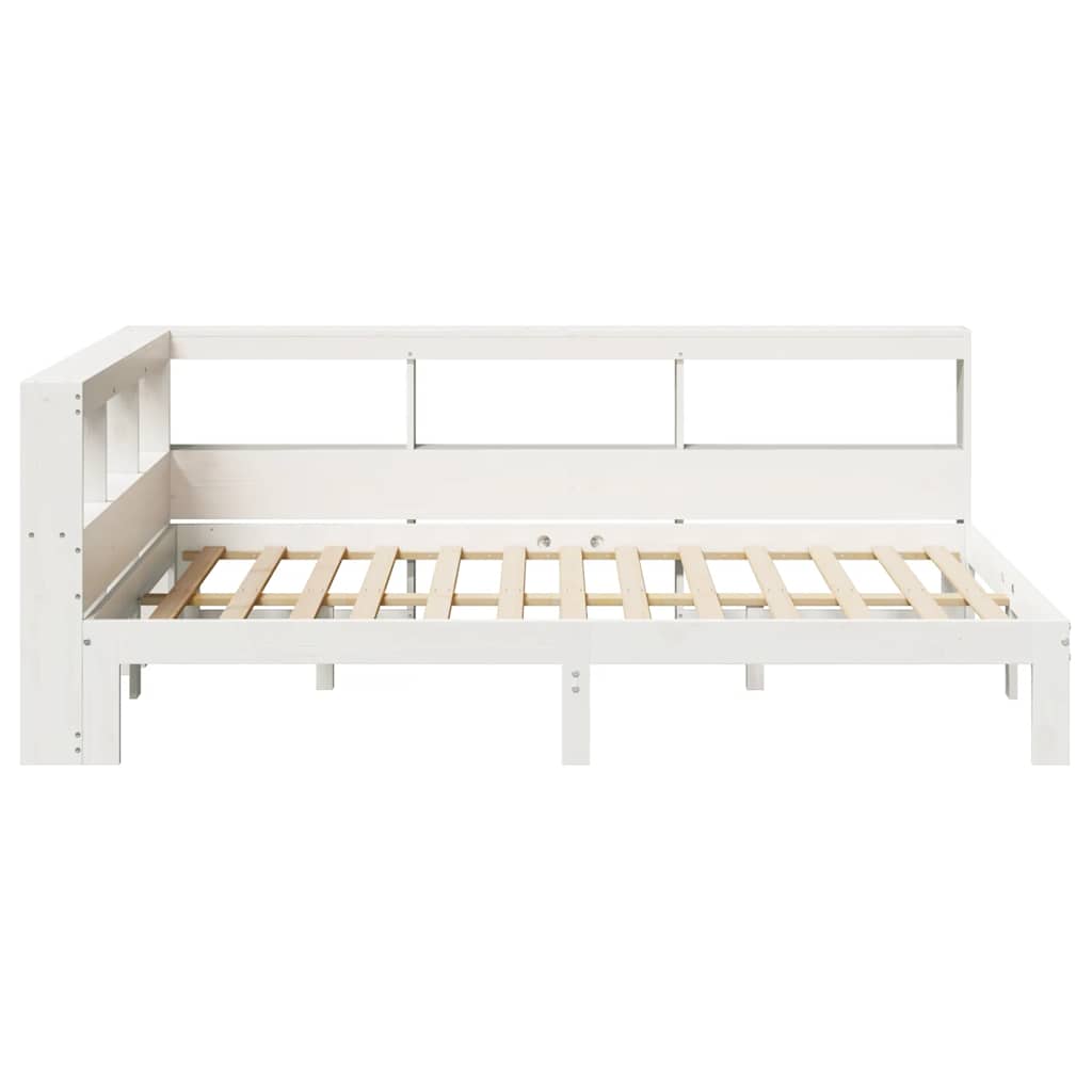 Bookcase Bed without Mattress White 120x200 cm Solid Wood Pine