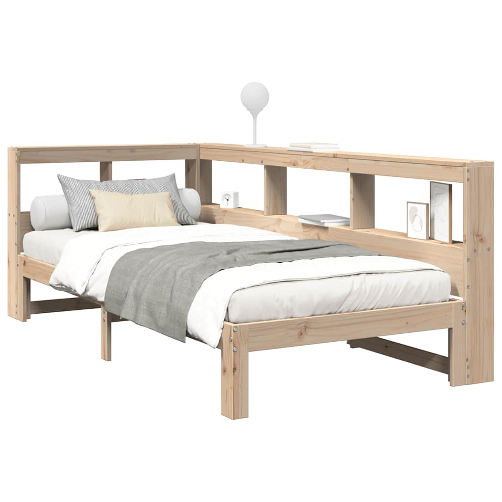Bookcase Bed without Mattress 100x200 cm Solid Wood Pine