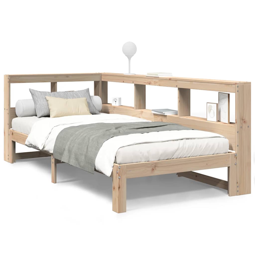 Bookcase Bed without Mattress 90x200 cm Solid Wood Pine
