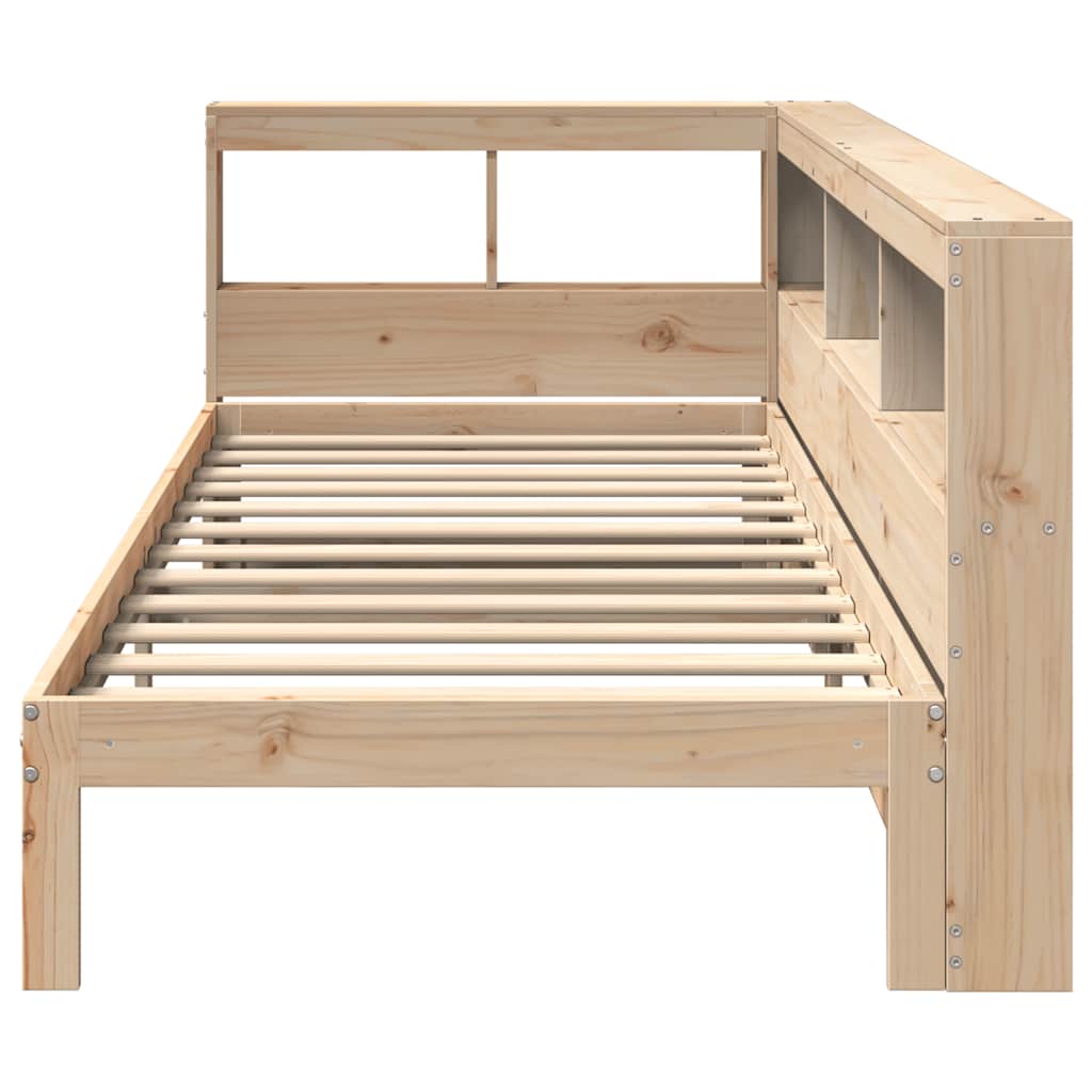 Bookcase Bed without Mattress 90x200 cm Solid Wood Pine