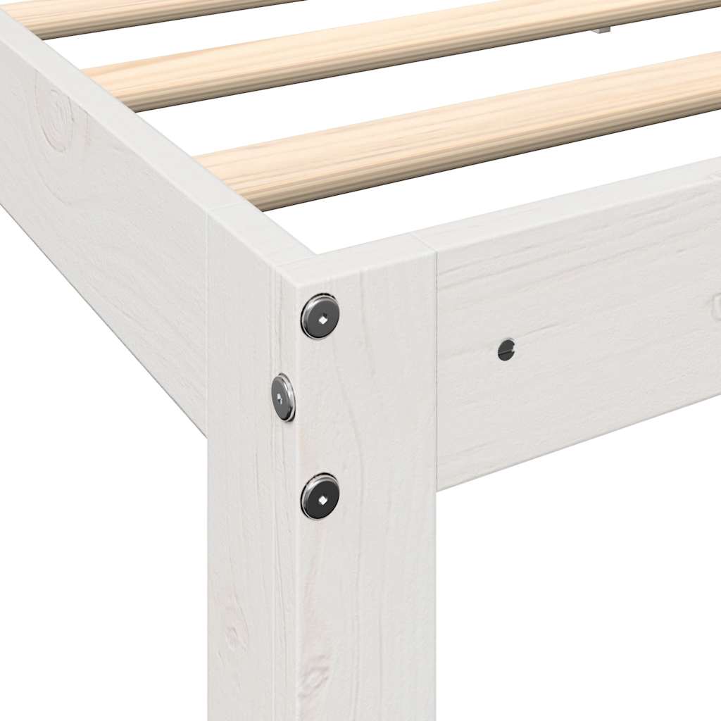 Bookcase Bed without Mattress White 90x200 cm Solid Wood Pine