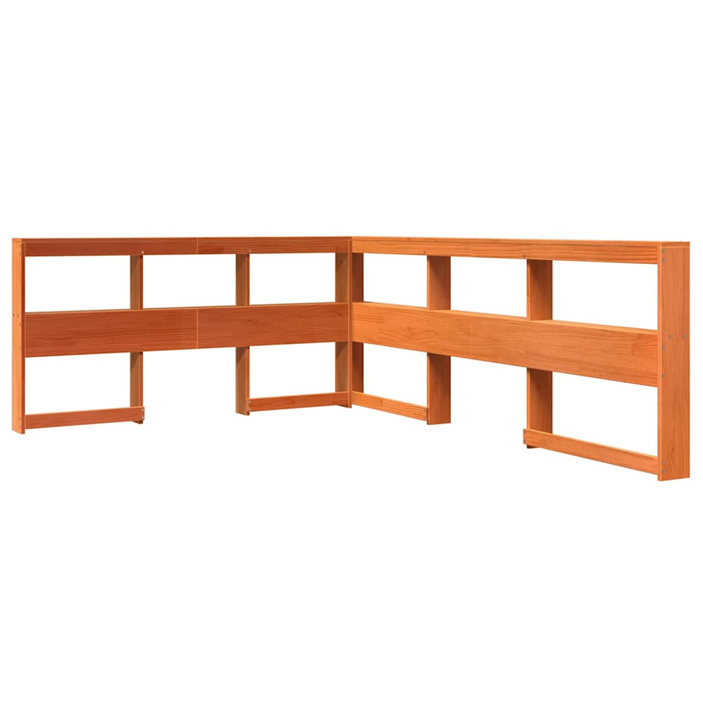 Bookcase Bed without Mattress Wax Brown 140x190 cm Solid Wood Pine