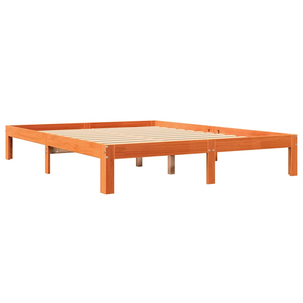 Bookcase Bed without Mattress Wax Brown 140x190 cm Solid Wood Pine