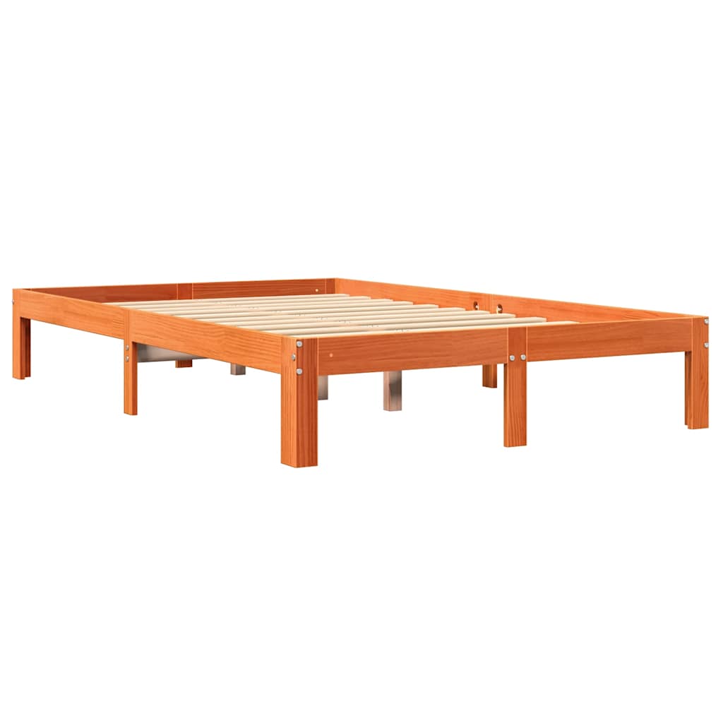 Bookcase Bed without Mattress Wax Brown 120x190 cm Solid Wood Pine