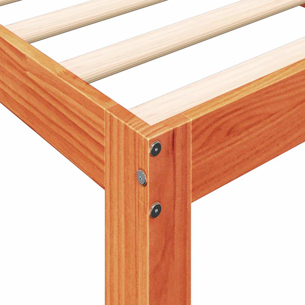 Bookcase Bed without Mattress Wax Brown 120x190 cm Solid Wood Pine