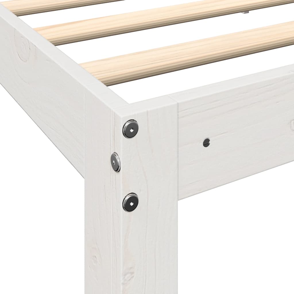 Bookcase Bed without Mattress White 90x190 cm Single Solid Wood Pine
