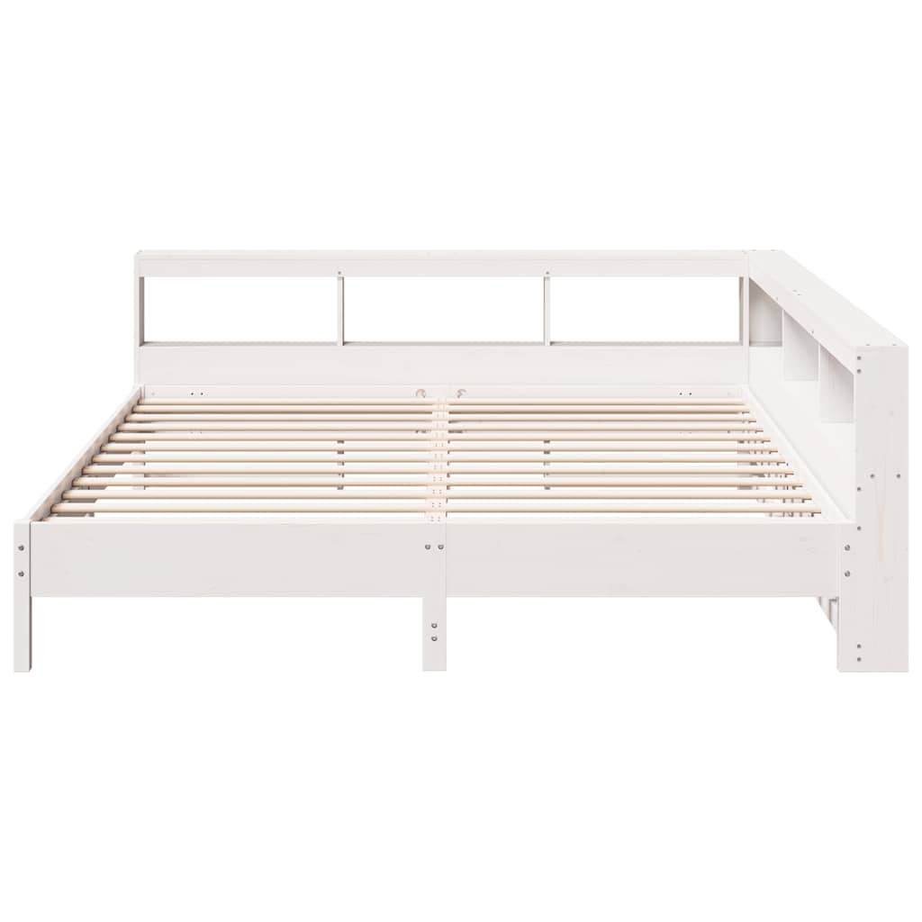 Bookcase Bed without Mattress White 180x200 cm Solid Wood Pine